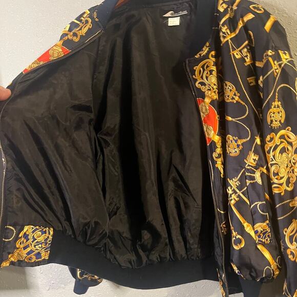 Ocean Accents Womens Small Polyester Jacket lightweight golf key pattern vtg - Picture 7 of 13
